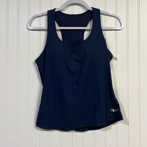 NWT Anne Cole Active Scoop Neck Tank Top Navy Blue Women's M